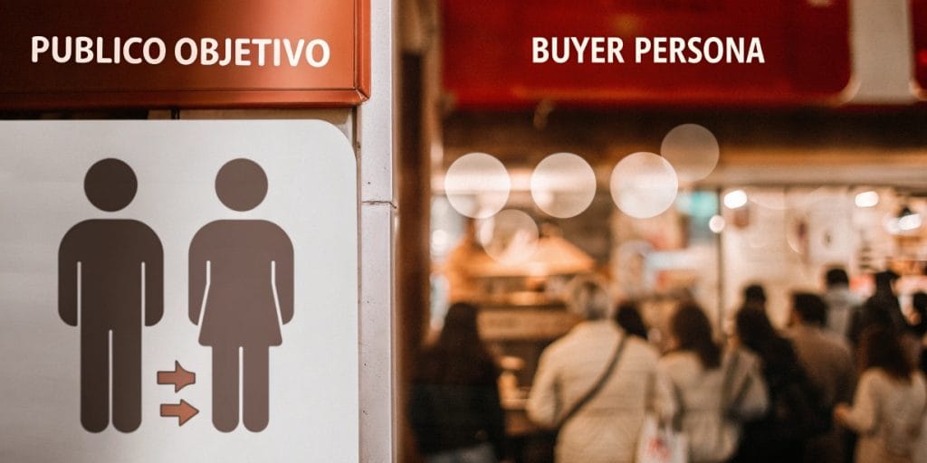 Gráfico comparando el público objetivo genérico con un Buyer Persona detallado, mostrando la diferencia en el nivel de información.