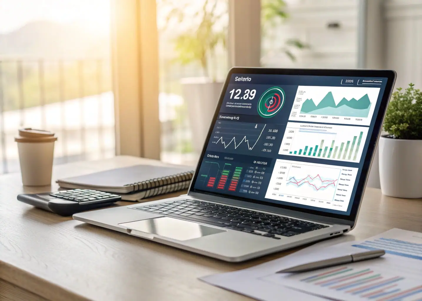 Domina tus Números: El Dashboard Financiero del Emprendedor Dashboard financiero moderno mostrando métricas clave, flujo de caja y análisis de rentabilidad para emprendedores