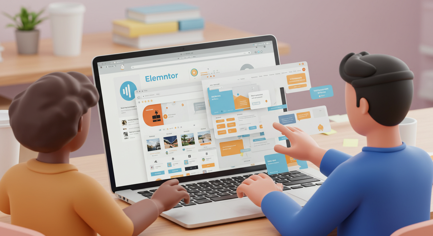 Diseña tu web ideal con Elementor Emprendedor diseñando su web personalizada con Elementor