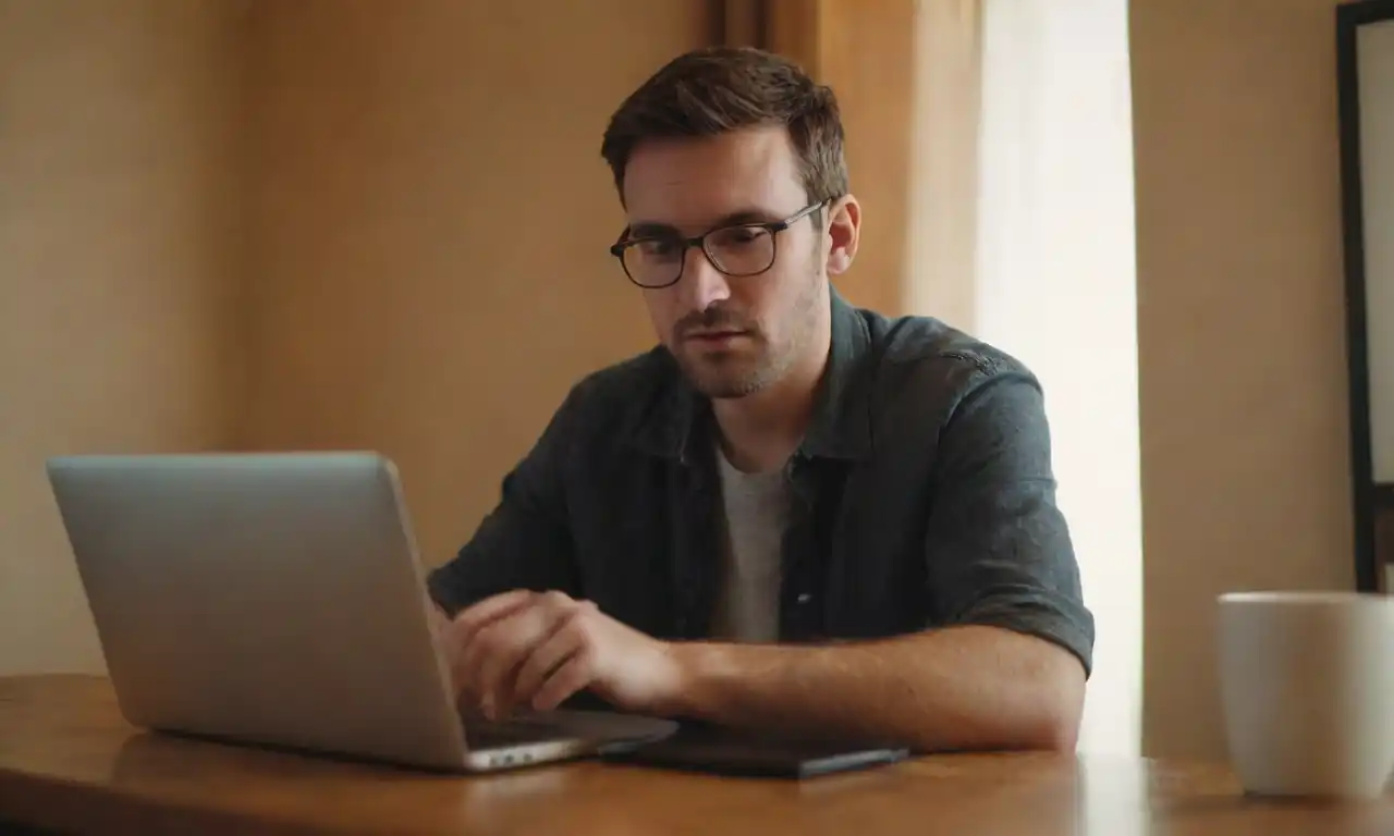 A digital marketer analyzing keywords and crafting travel content on a laptop.