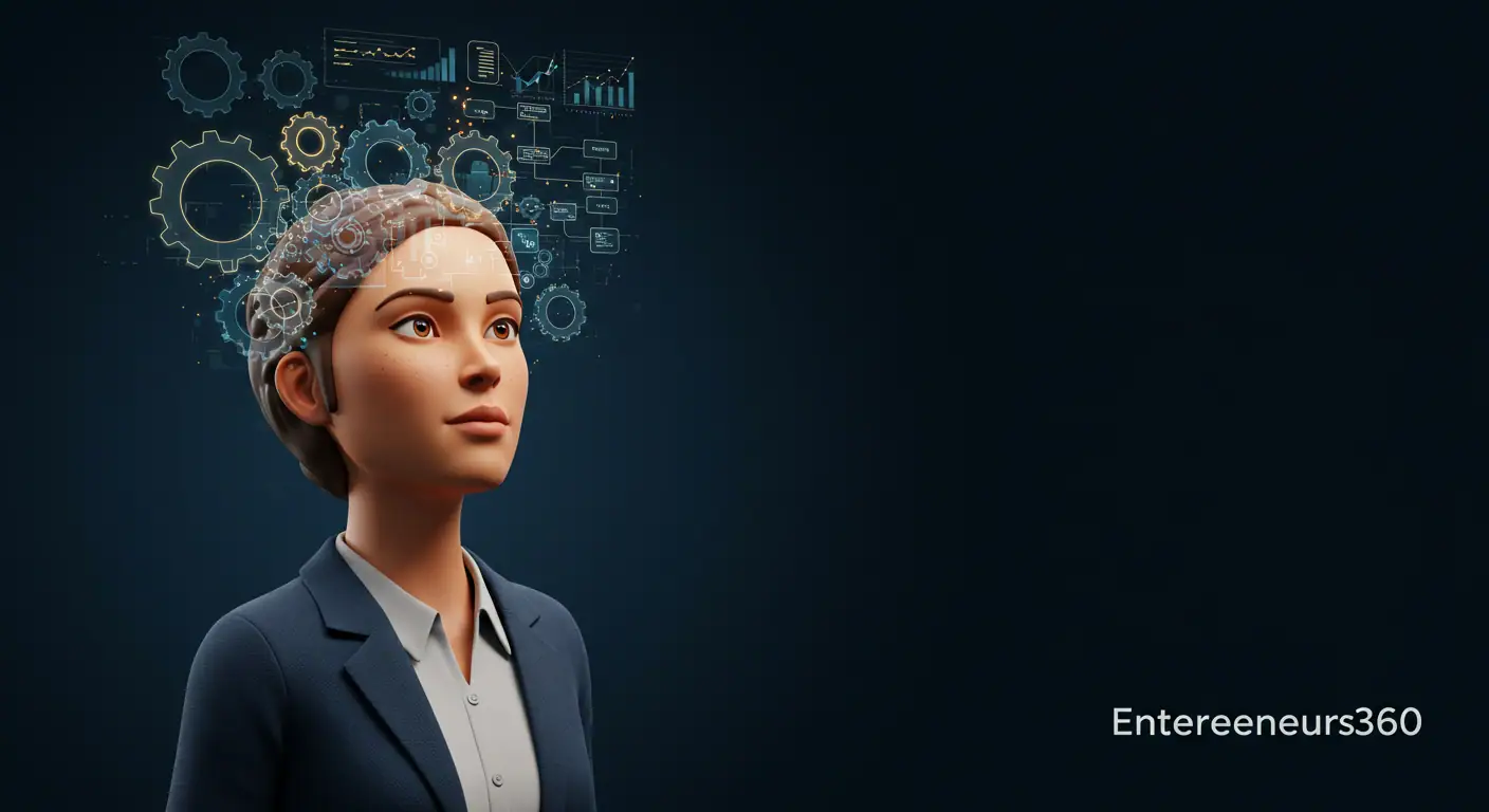 Forja tu Mentalidad Imbatible - Emprendedores360 Emprendedor con mentalidad imbatible visualizando estrategias de crecimiento y éxito empresarial