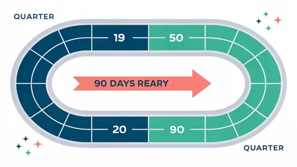 INFORME ESPECIAL: Por Qué tu Plan Estratégico para 2026 ya es Obsoleto (y el Sistema que Usan los Negocios Ágiles para Ganar) 2 Análisis 360 del sistema de planificación en sprints de 90 días, mostrando un enfoque cíclico y rápido para alcanzar los objetivos de negocio.