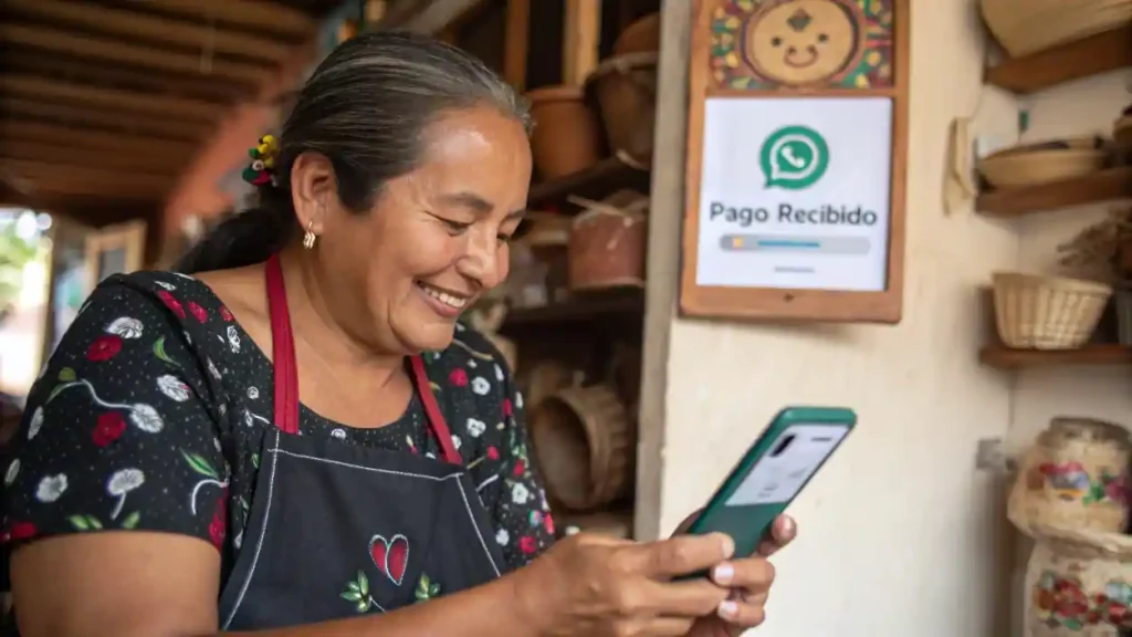 mprendedora local en México cierra una venta exitosa a través de las nuevas herramientas de WhatsApp Business, logrando un negocio rentable.