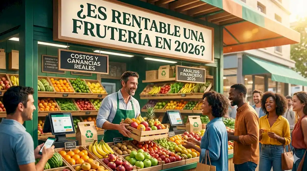 imagen horizontal muy atractiva y relevante estilo discover para: ¿Es Rentable una Frutería en 2026? Costos y Ganancias Reales